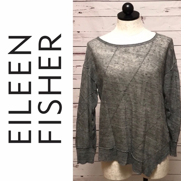 Eileen Fisher Sweaters - Eileen Fisher Asymmetrical Sheer Sweater